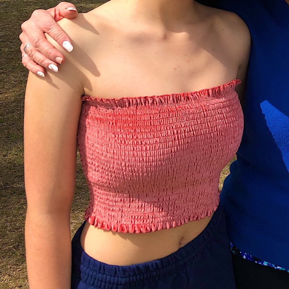 Salmon Smocked Tube Top🌺